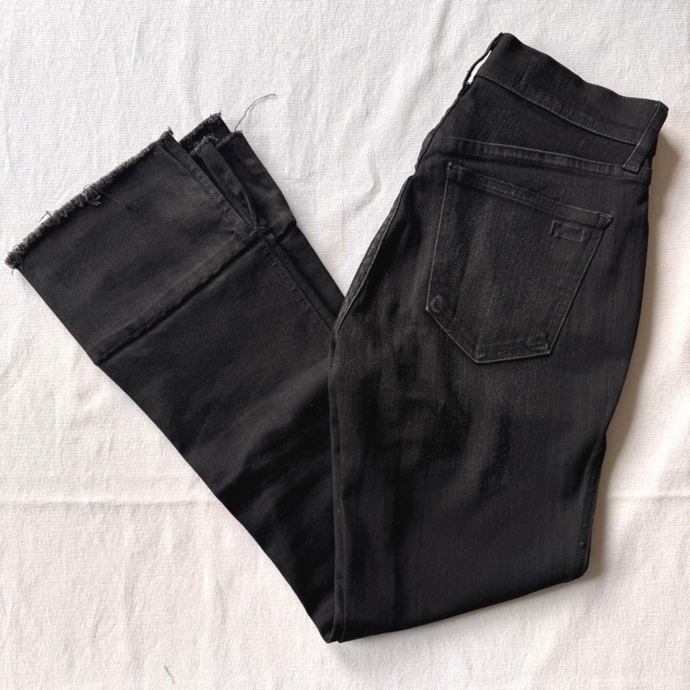 AYR The Shade Step Hem Jeans Chill Uniform Black Kick Flare Crop High Rise LA 26